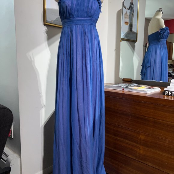 LAILA DRESS CHIFFON MAXI PURPLE BLUE SIZE 4 SMALL - Picture 4 of 16